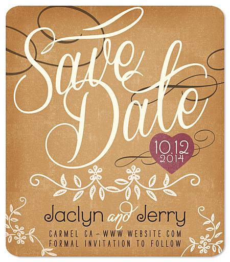 "Rustic Heart" Save the Date Magnet